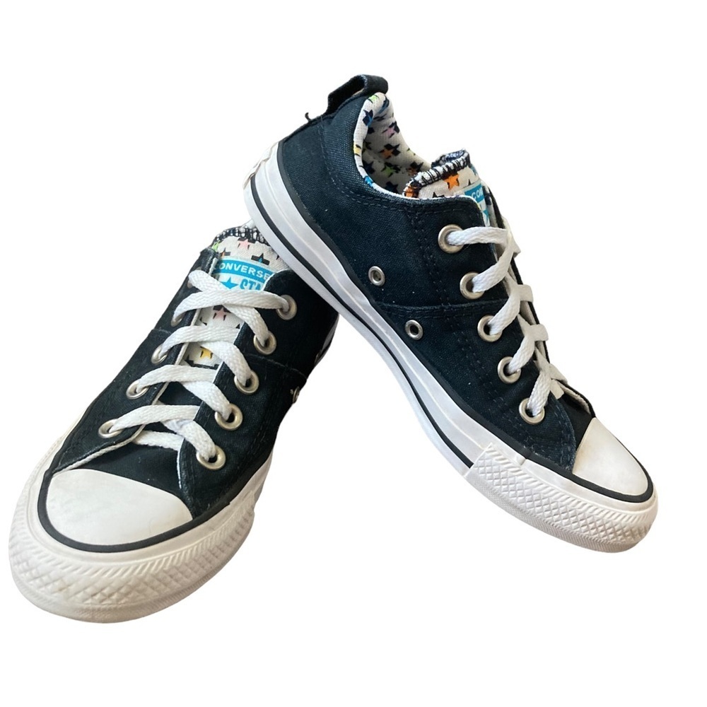 Converse All Star Chucks Black White Star Print Shoes Women’s Size 5 EUC